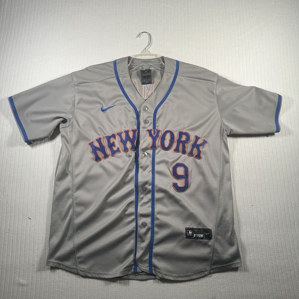 Nike MLB New York Mets Baseball Jersey #9 Men’s Size 48 Gray Blue